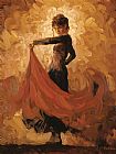 Flamenco Dancer Canvas Paintings - Flamenco I